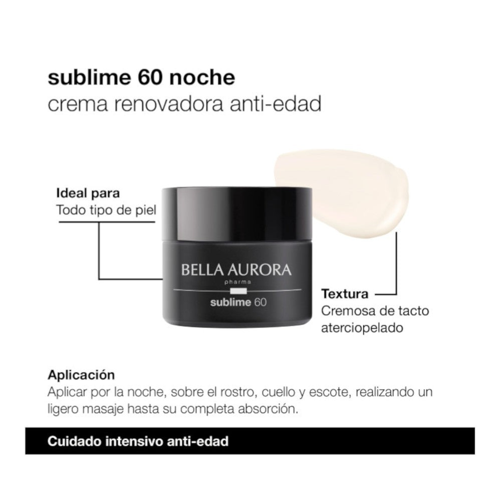 BELLA AURORA Sublime 60+ Crema Renovadora Anti Edad Noche 50ml-3
