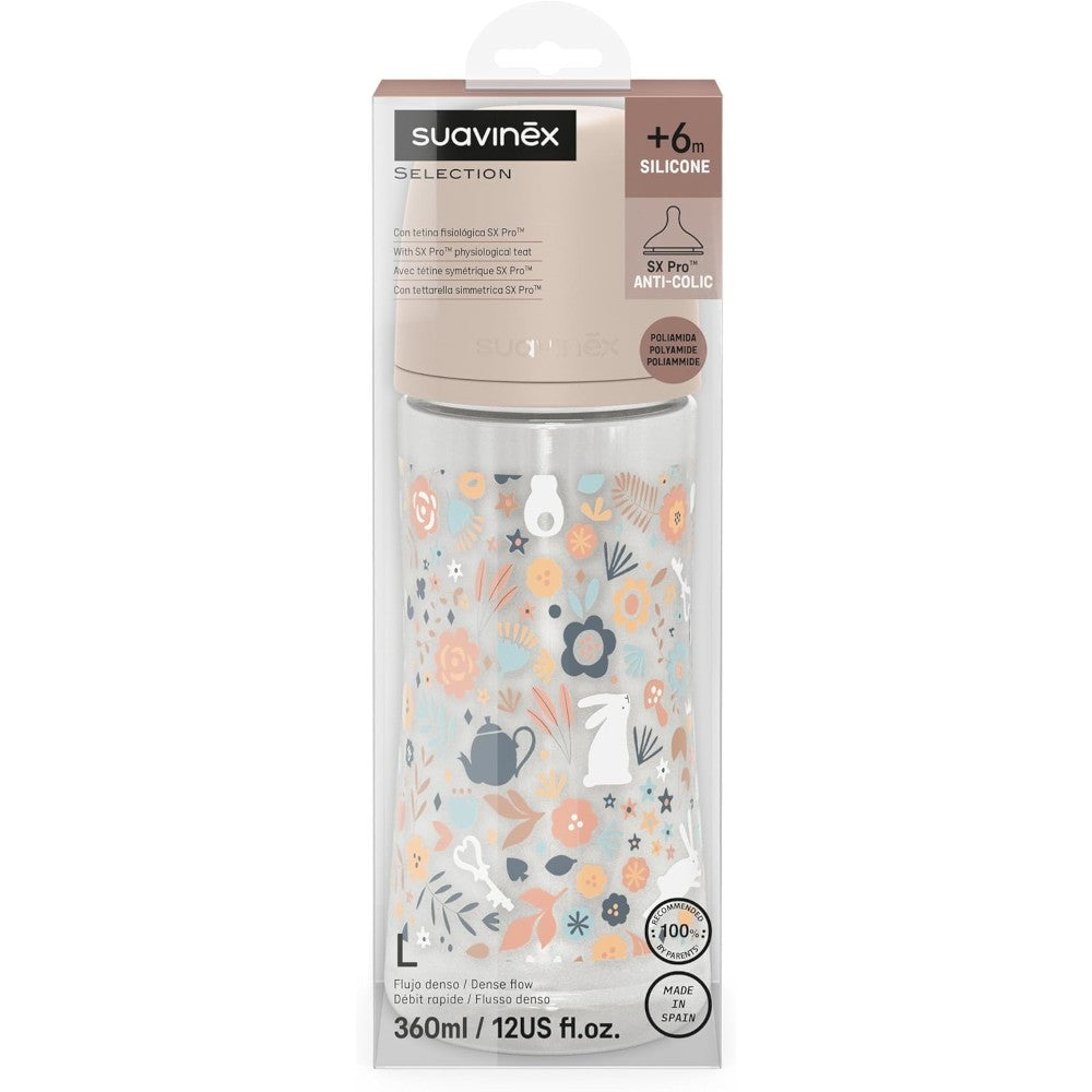 SUAVINEX Biberón Wonderland +6m Silicona SX Pro Fisiológica 360ml Beige-2