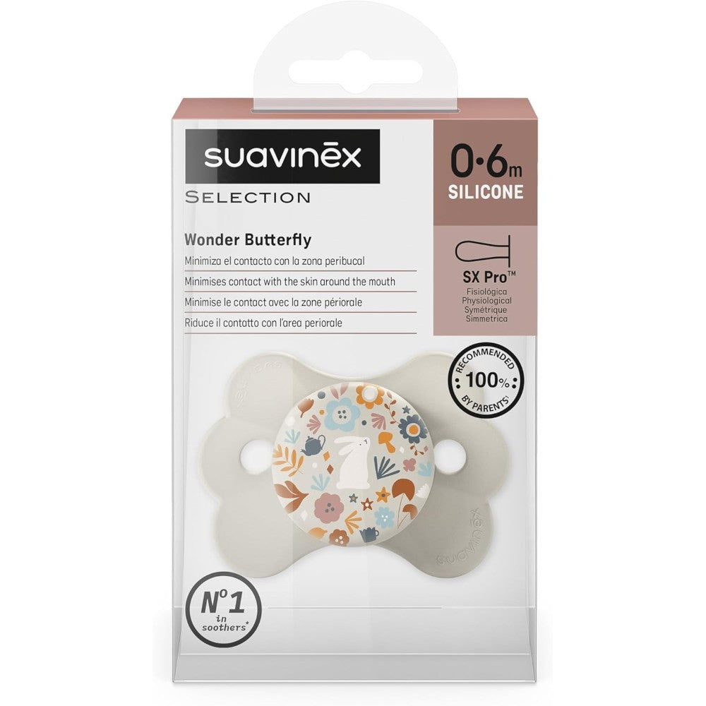 SUAVINEX Chupete SX Pro Silicona Wonder Butterfly Beige Flores 0-6 Meses-2