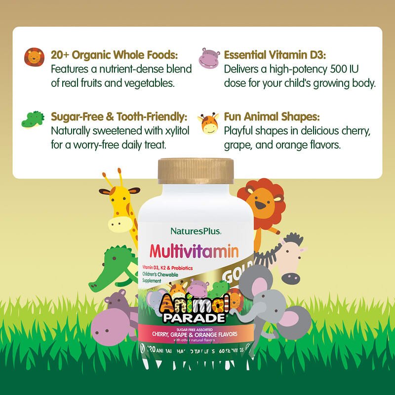 Natures Plus Animal Parade Multivitamínico Naranja 60 Comprimidos Masticables - 4