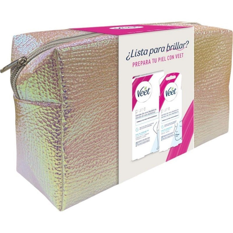 VEET Pure Neceser Bandas de Cera Depilatoria (20 faciales + 20 corporales)-1