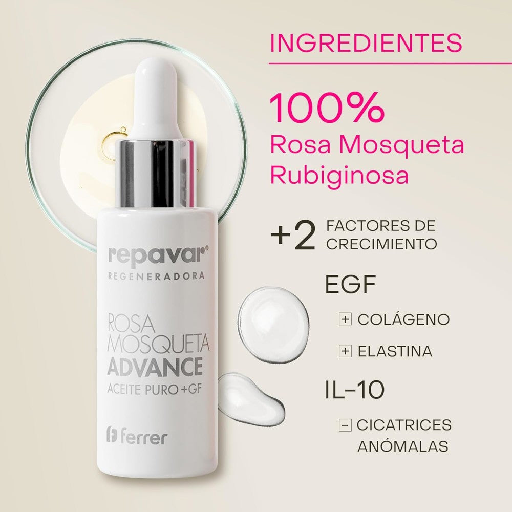 REPAVAR Regeneradora Aceite Puro Rosa Mosqueta Advance 15ML-2