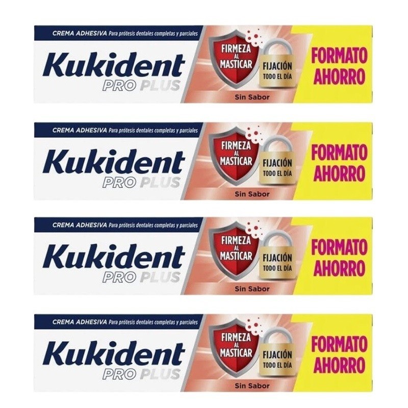 KUKIDENT Pro Plus La Mejor Fijación Cuádruplo 4x60 g-1