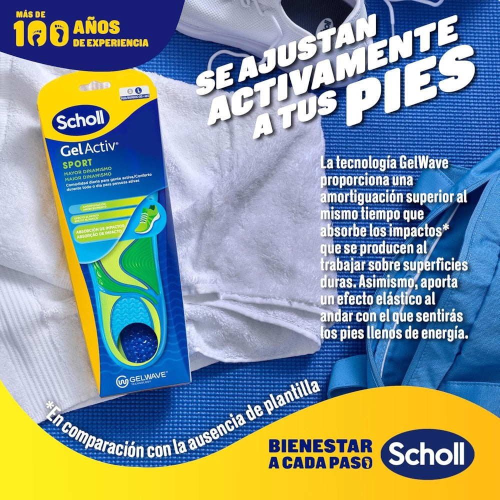 SCHOLL Plantilla Gel Activ Sport Hombre Talla 40 - 46.5-6
