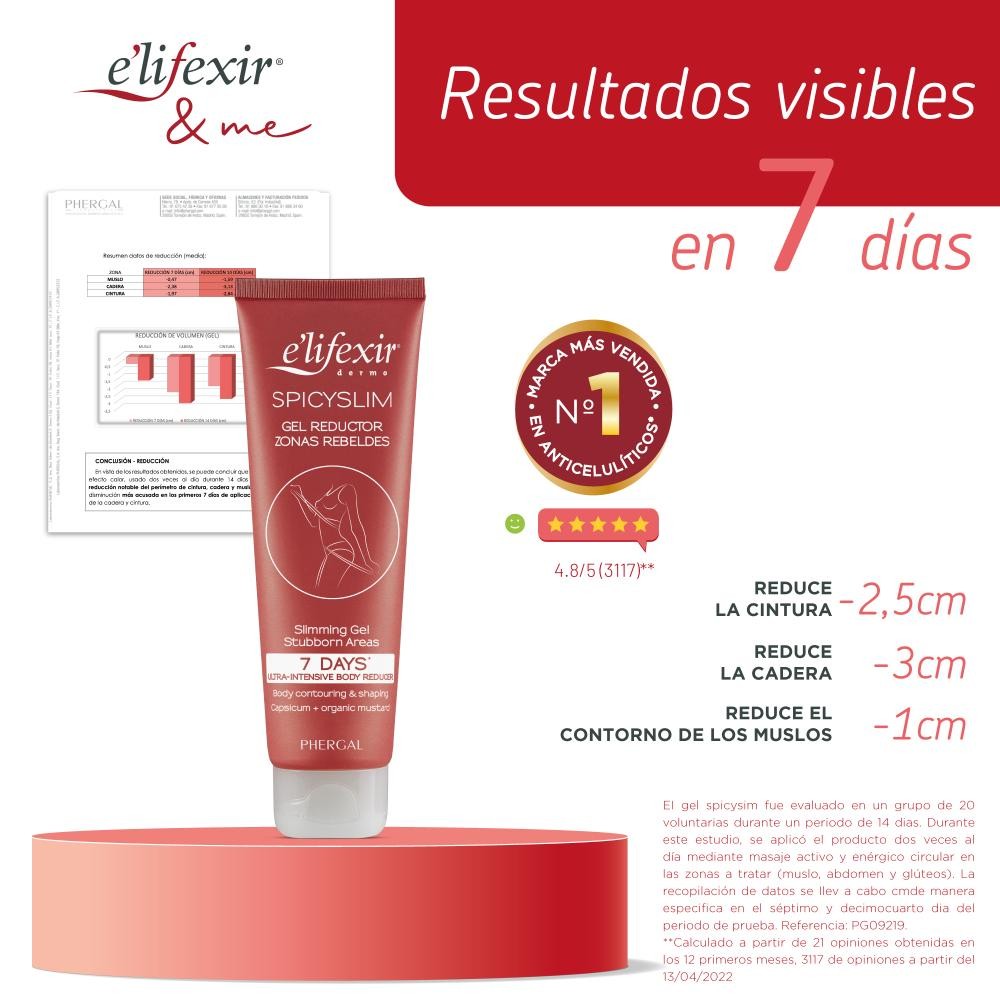 ELIFEXIR Spicyslim Gel Reductor Zonas Rebeldes 150 ml-6