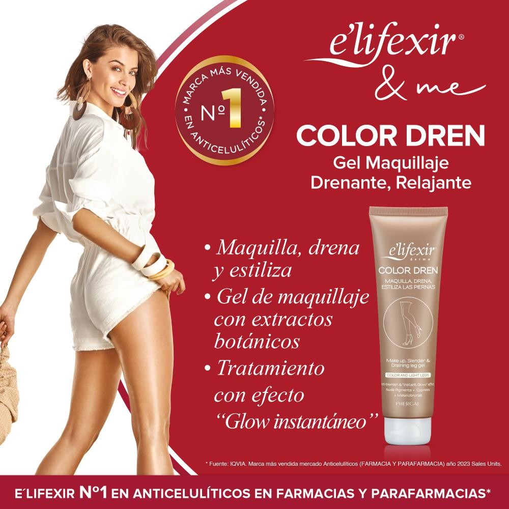 ELIFEXIR Dermo Maquillaje Piernas Efecto Bronceador Drenante 150ml-3