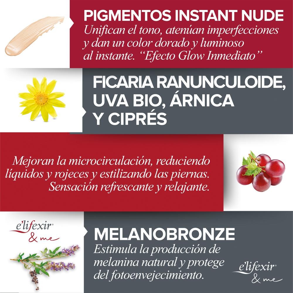 ELIFEXIR Dermo Maquillaje Piernas Efecto Bronceador Drenante 150ml-4