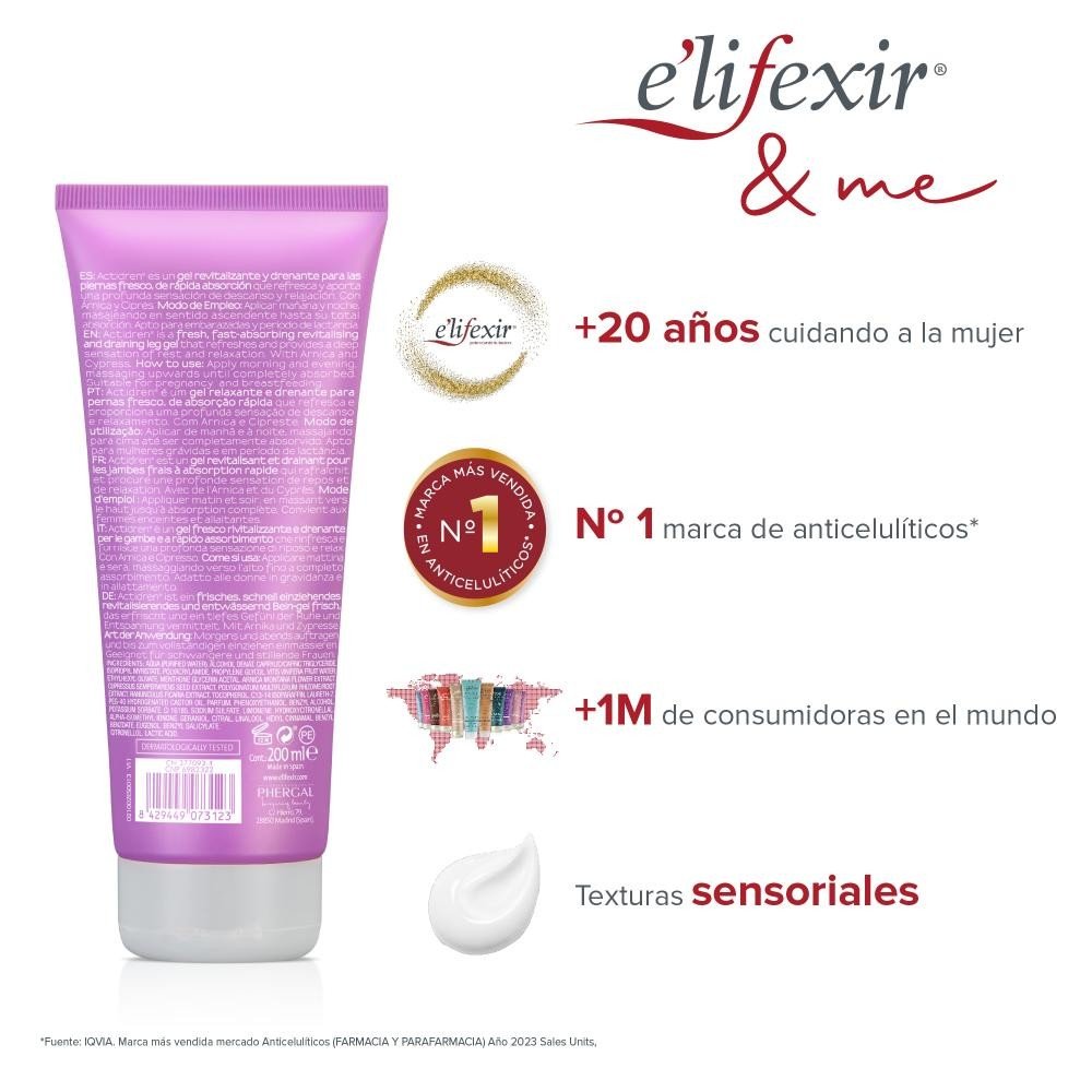 ELIFEXIR Actidren Crema para Piernas Cansadas 200 ml-8