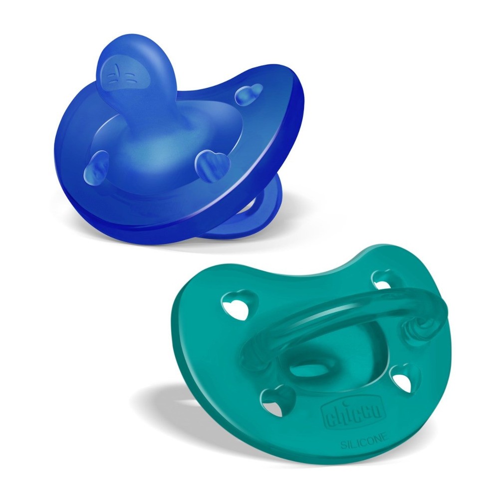 CHICCO 2xChupete Physio Soft Silicon Azul y Verde16-36m (Todogoma)-1