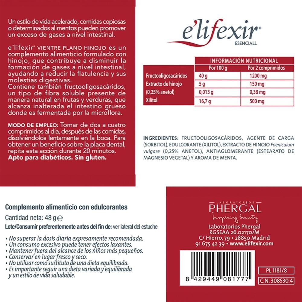 ELIFEXIR Vientre Plano con Hinojo 32 Comprimidos-6