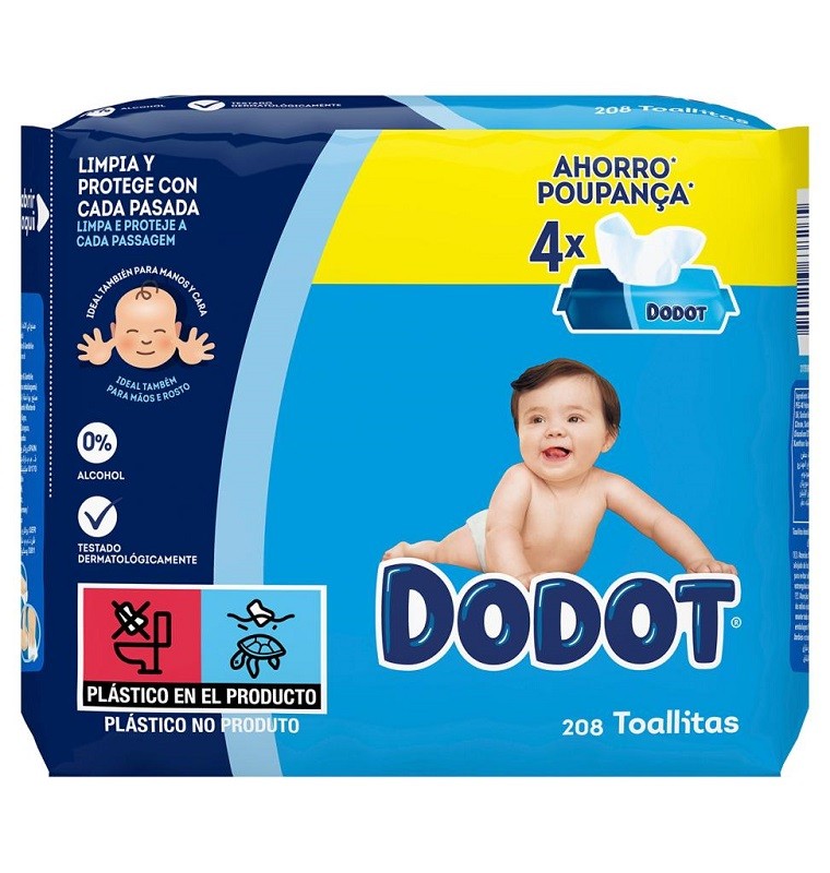 DODOT Toallitas para Bebé 208 Toallitas 4x52 Unidades PACK AHORRO-1