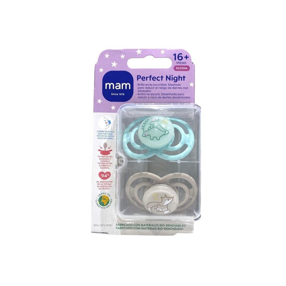 MAM Chupete Perfect Night Silicona + 16 meses Unisex-1