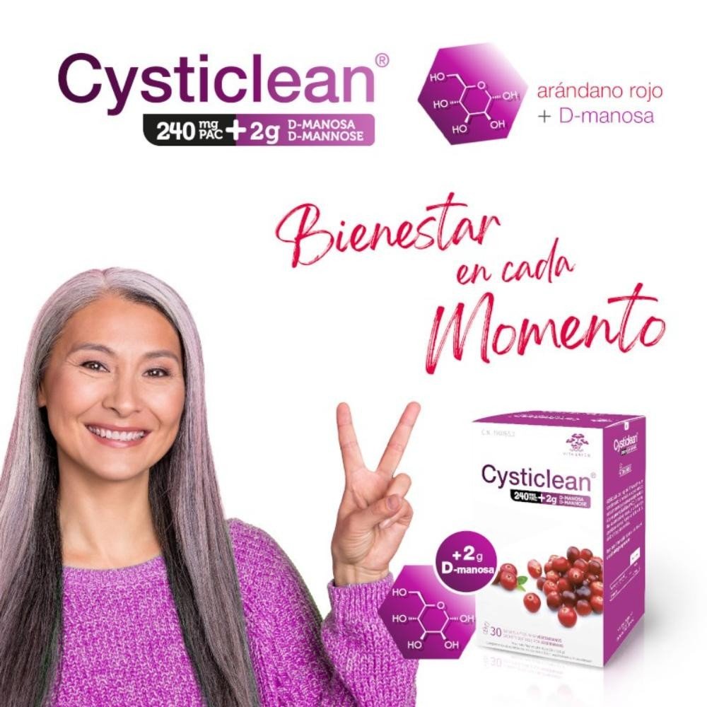CYSTICLEAN 240 mg PAC + D-Manosa 2 g Duplo 2x30 Sobres-3