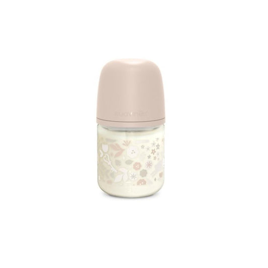 SUAVINEX Biberón Premium Wonderland +0m Silicona SX Pro Fisiológica 150ml Conejo Rosa Flores-1