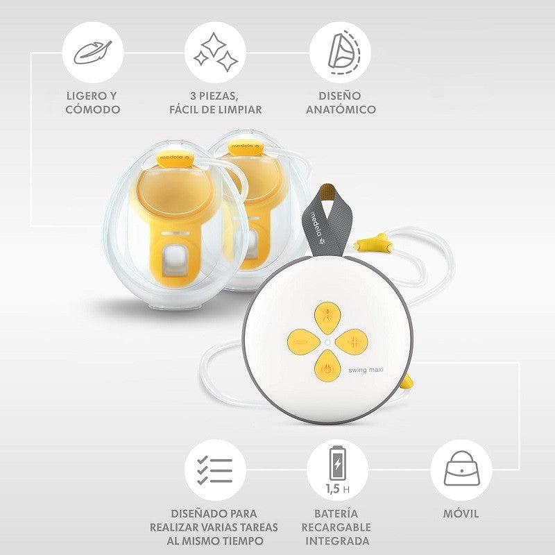 Medela Swing Maxi Hands Free Sacaleches Eléctrico Portatil 1 unidad-4