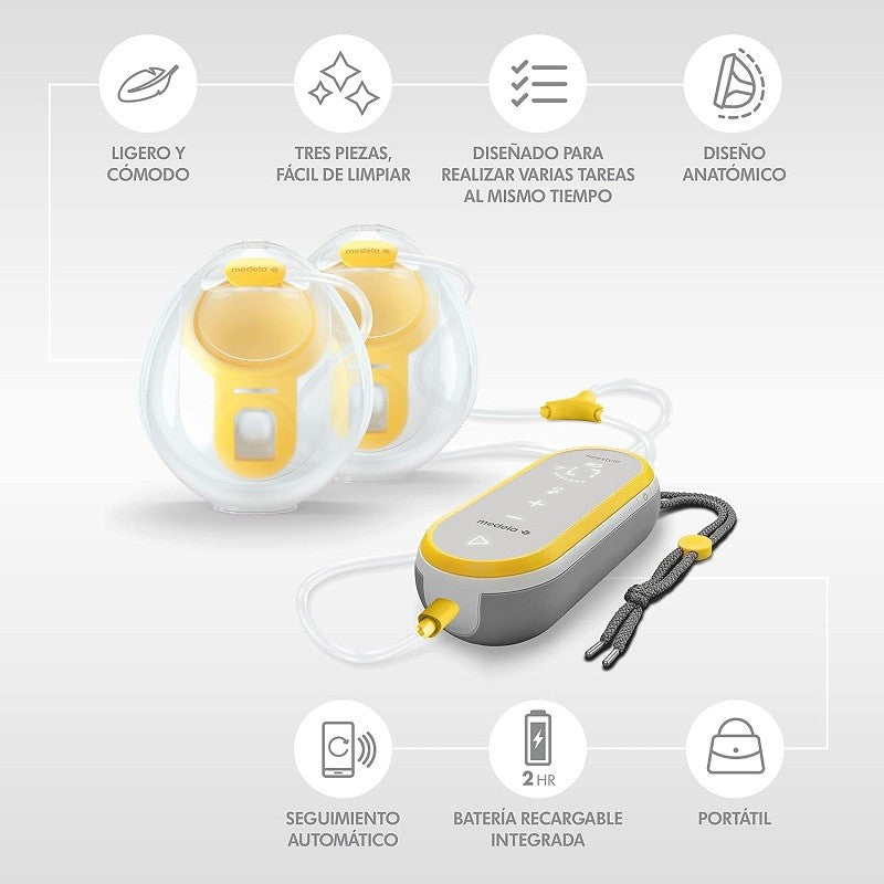 MEDELA Hands Free Sacaleches Portátil Eléctrico Doble 1 unidad-2