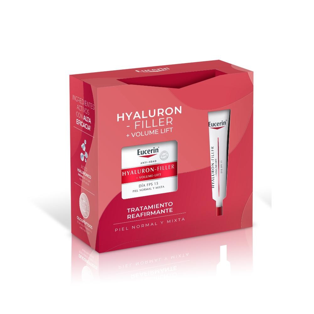 Eucerin Pack Hyaluron-Filler Volume-Lift Crema de Día Piel Normal/Mixta 50ml + Contorno de ojos Volume- Lift 15ml-1