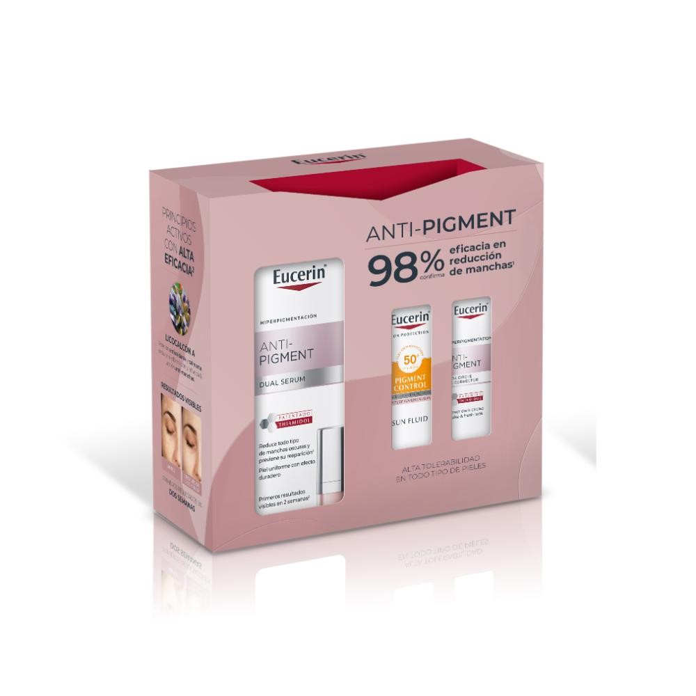 Eucerin Pack Anti-Pigment Dual Serum 30ml + Mini Sun Face Pigment Control 7ml + Lápiz Corrector Facial Anti-manchas 5ml-1