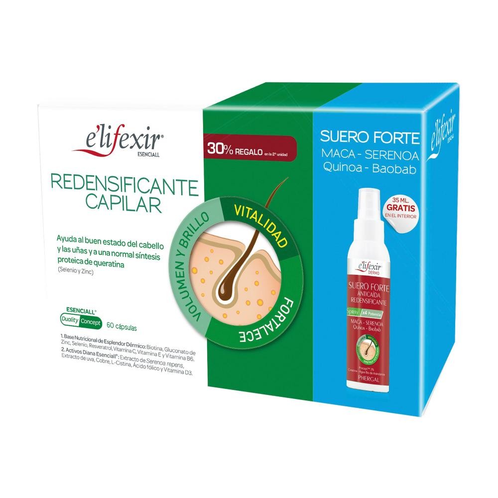ELIFEXIR Pack Esenciall Redensificante Capilar 60 Cápsulas + Sérum Anticaída 35 ml-1
