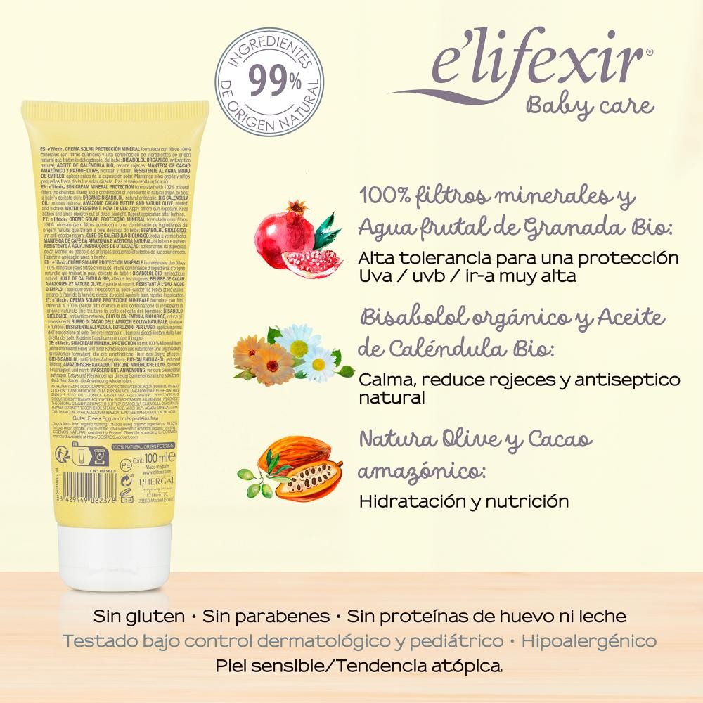 ELIFEXIR Baby Care Crema Solar Mineral SPF50+ 100 ml-3
