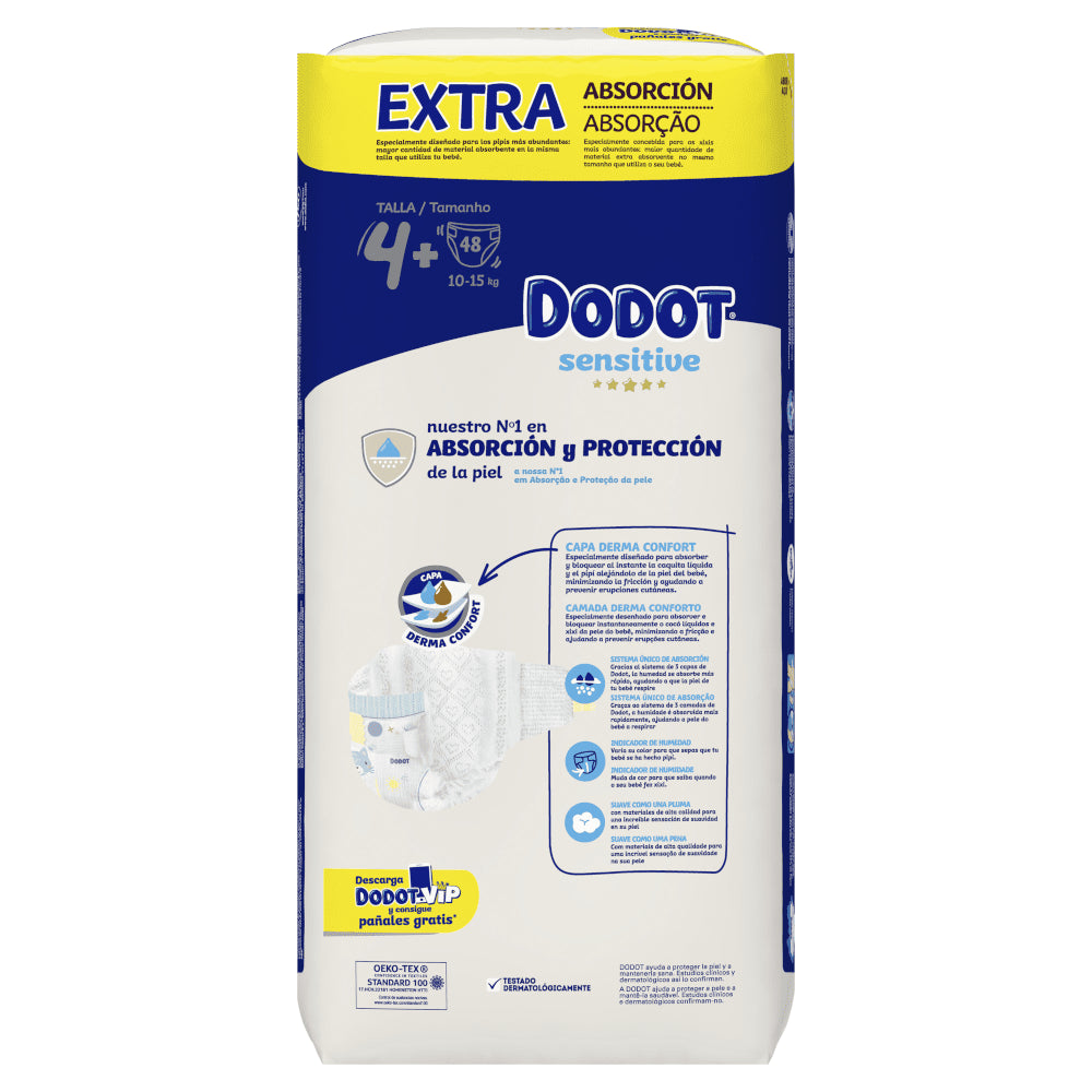 Dodot Sensitive Extra Jumbo Pack Talla 4+ 3x48unidades-2