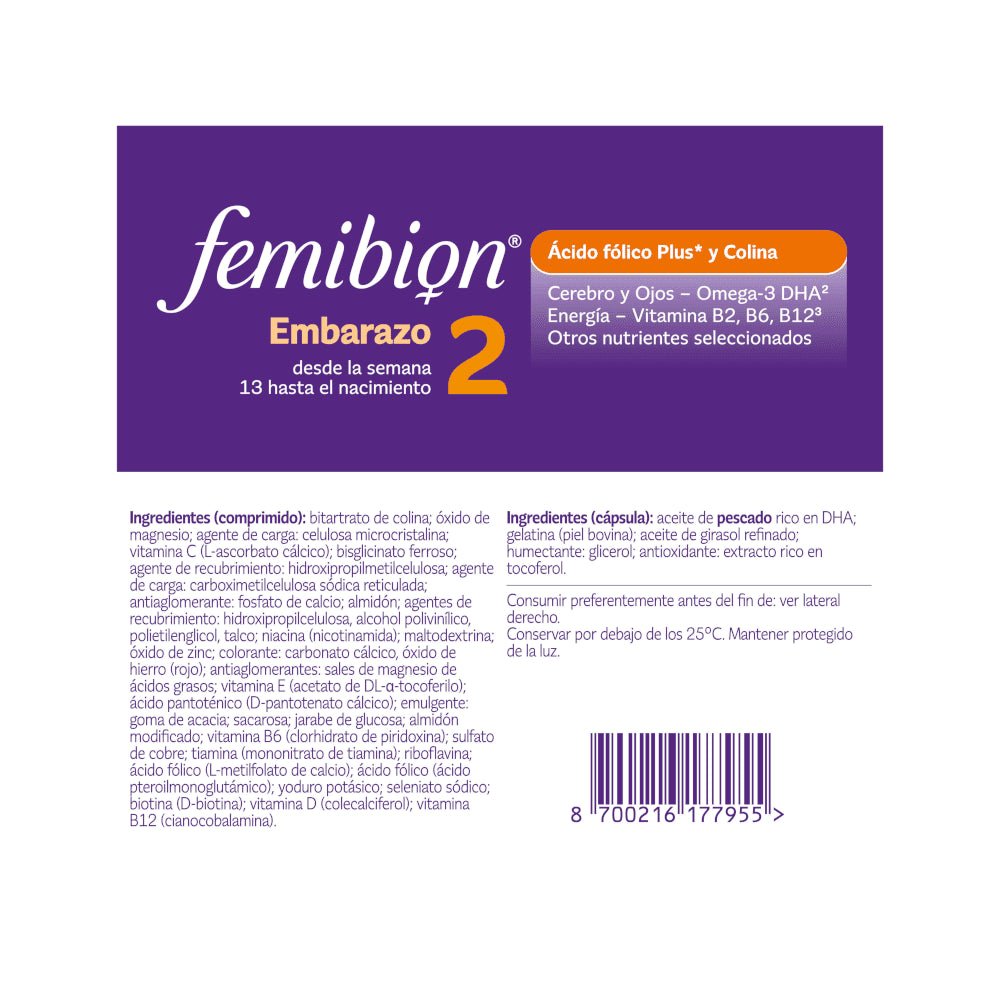 FEMIBION 2 Embarazo Duplo 2x 28 Comprimidos + 28 Cápsulas (8 semanas)-12