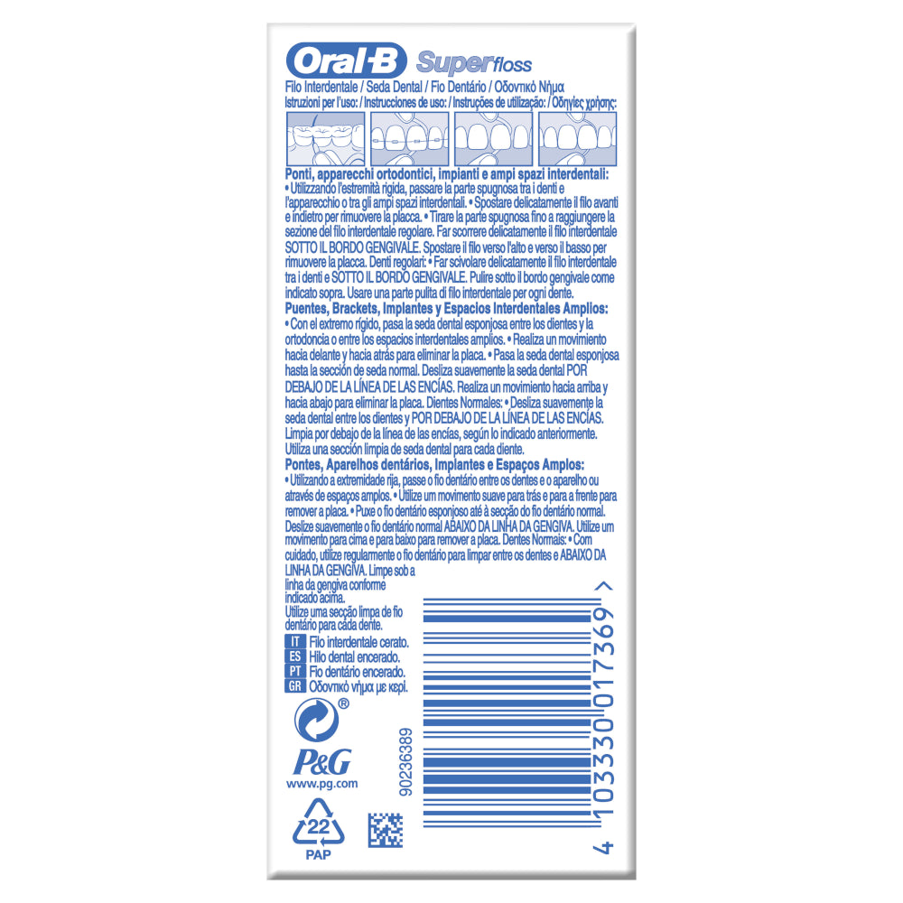 ORAL-B Superfloss Seda Dental Sin Cera 50 Hebras-5