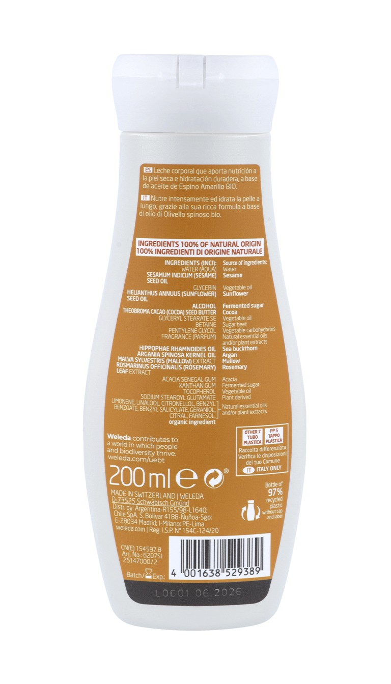 Weleda Cosmética Leche Corporal Nutritiva de Espino Amarillo 200 ml-5
