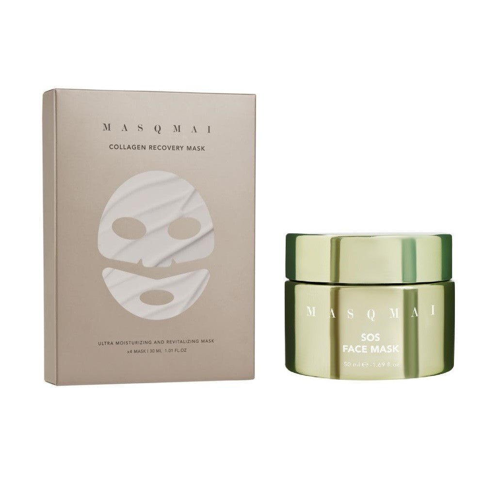 Masqmai Pack SOS Face Mask 50 ml + Collagen Recovery Mask 4 Unidades-1