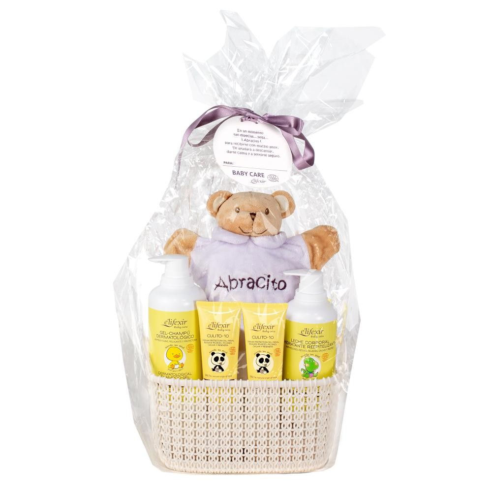 ELIFEXIR Baby Care Canastilla Gel champú + Leche corporal+ Crema Zona del Pañal-1
