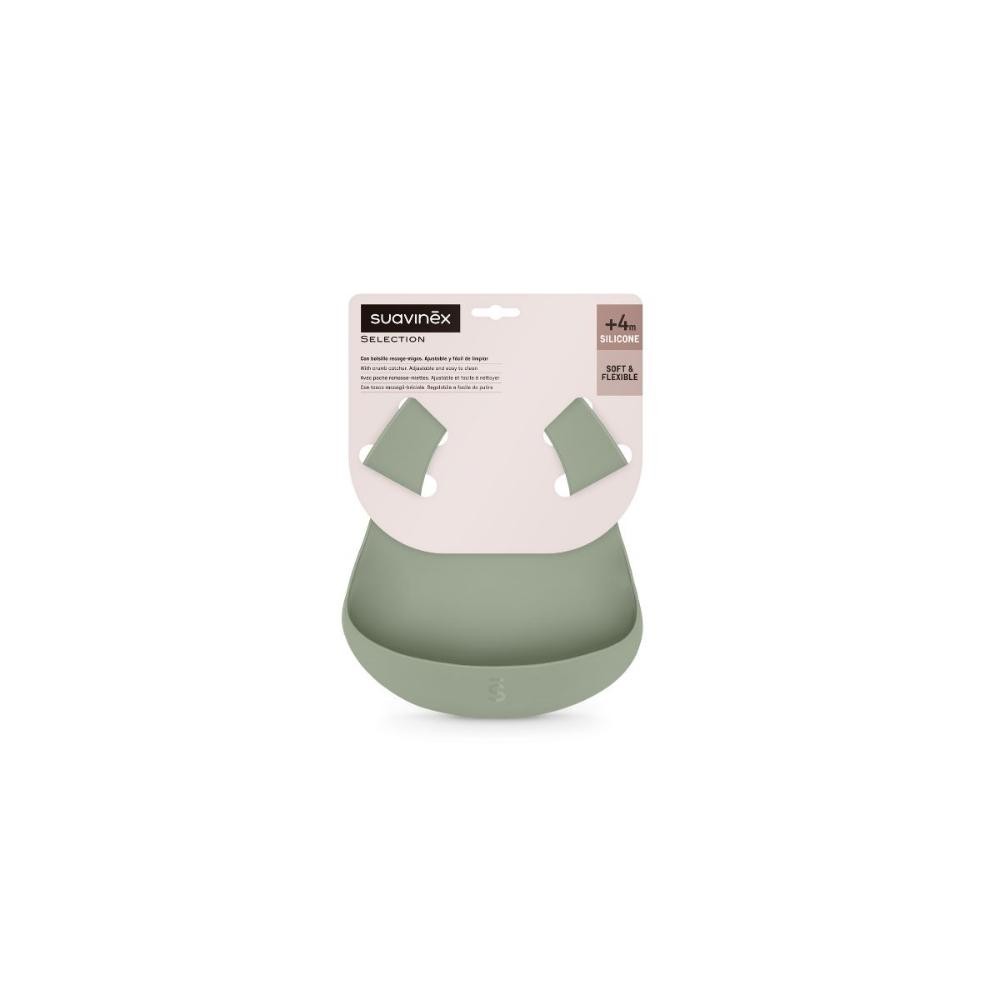 SUAVINEX Babero de Silicona Verde 1 ud-2