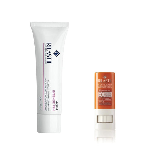 RILASTIL Pack Aqua Intense 72h Gel-Crema 40ml + Sun System Stick Transparente SPF50+ 8,5 g-1