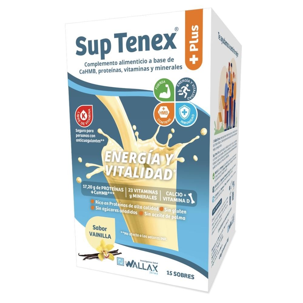Wallax Sup Tenex Plus Energía y Vitalidad Vainilla 15 sobres x 32 g-1