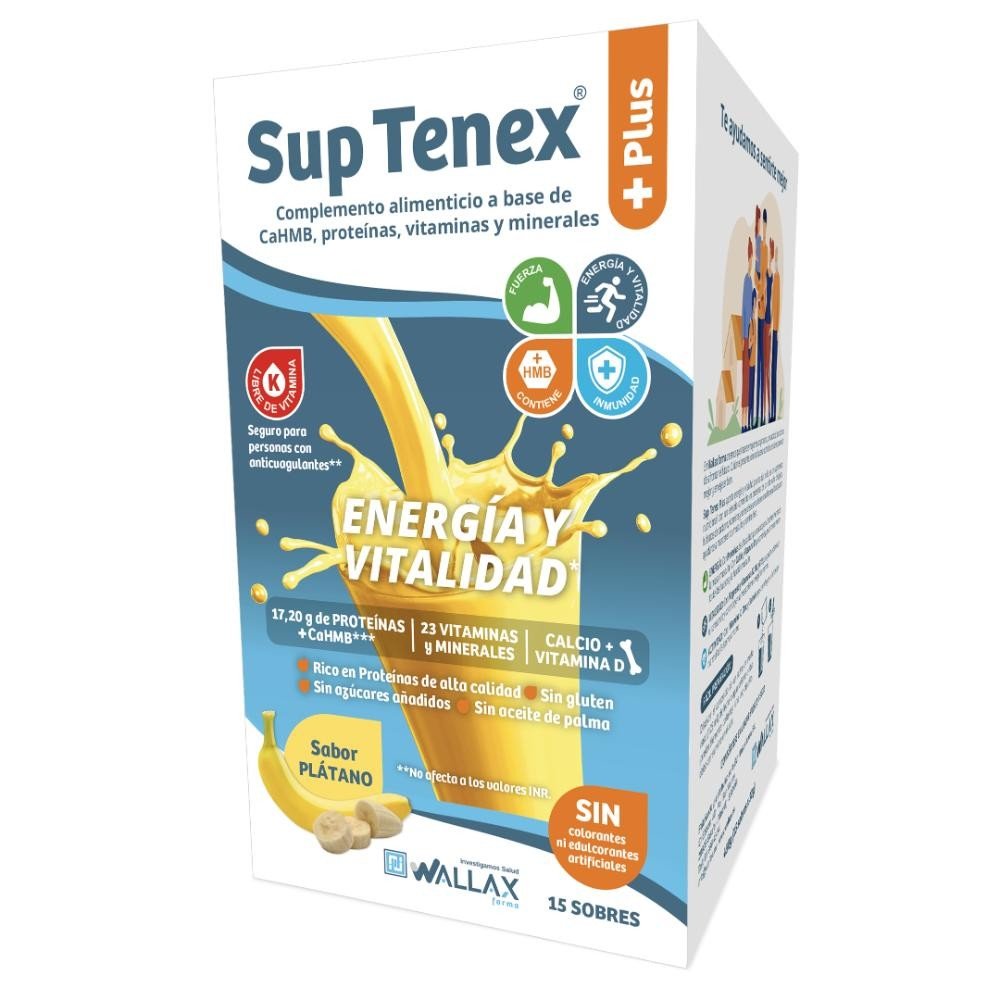 Wallax Sup Tenex Plus Energía y Vitalidad Plátano 15 sobres x 32 g-1