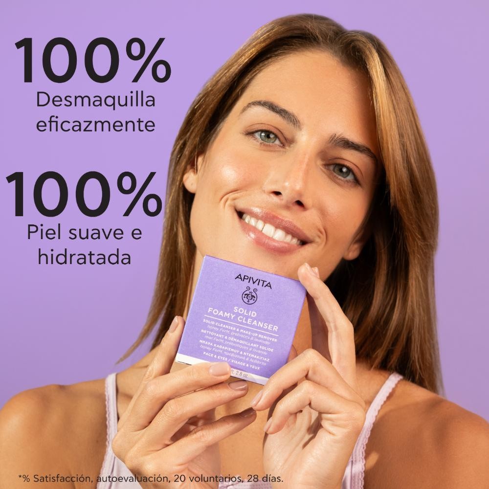 Apivita Solid Foamy Cleanser Desmaquillante Sólido 80 g-5