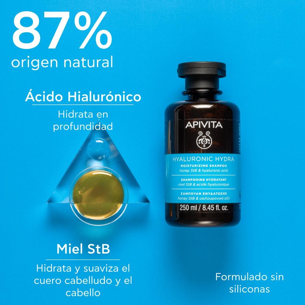 Apivita Hyaluronic Hydra Champú Hidratante Cabello Fino 250 ml-3