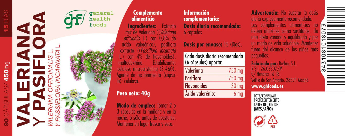 Ghf Valerian + Passionflower 90 Capsules