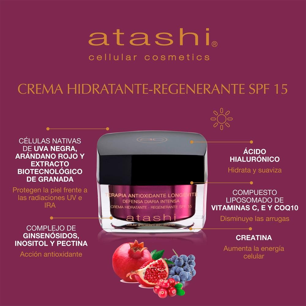 ATASHI Antioxidante Crema Hidratante Regenerante SPF 15+ 50 ml-4