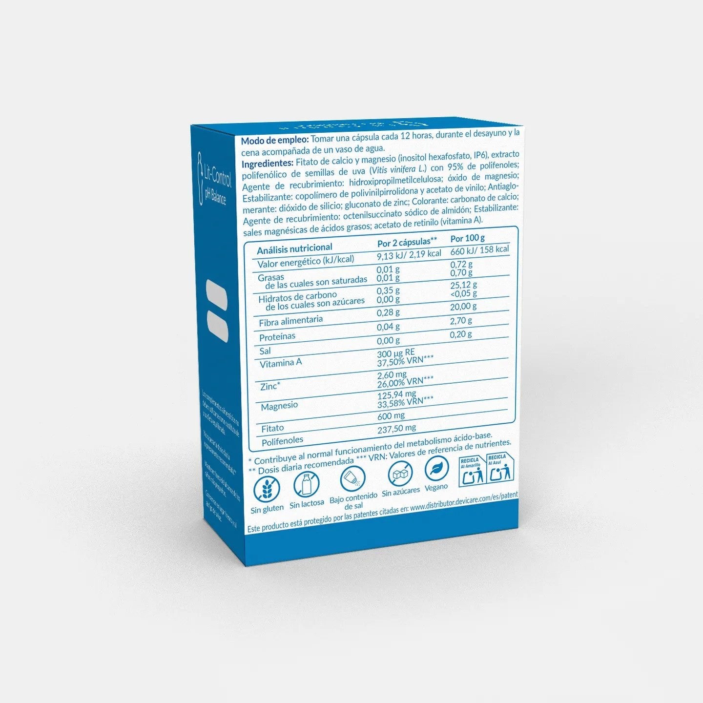 LIT-CONTROL pH Balance x60 Cápsulas - Devicare