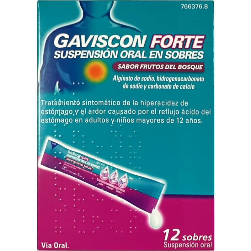 Gaviscon Forte 12 Sobres Suspensión Oral 10 ml (Frutos del Bosque)