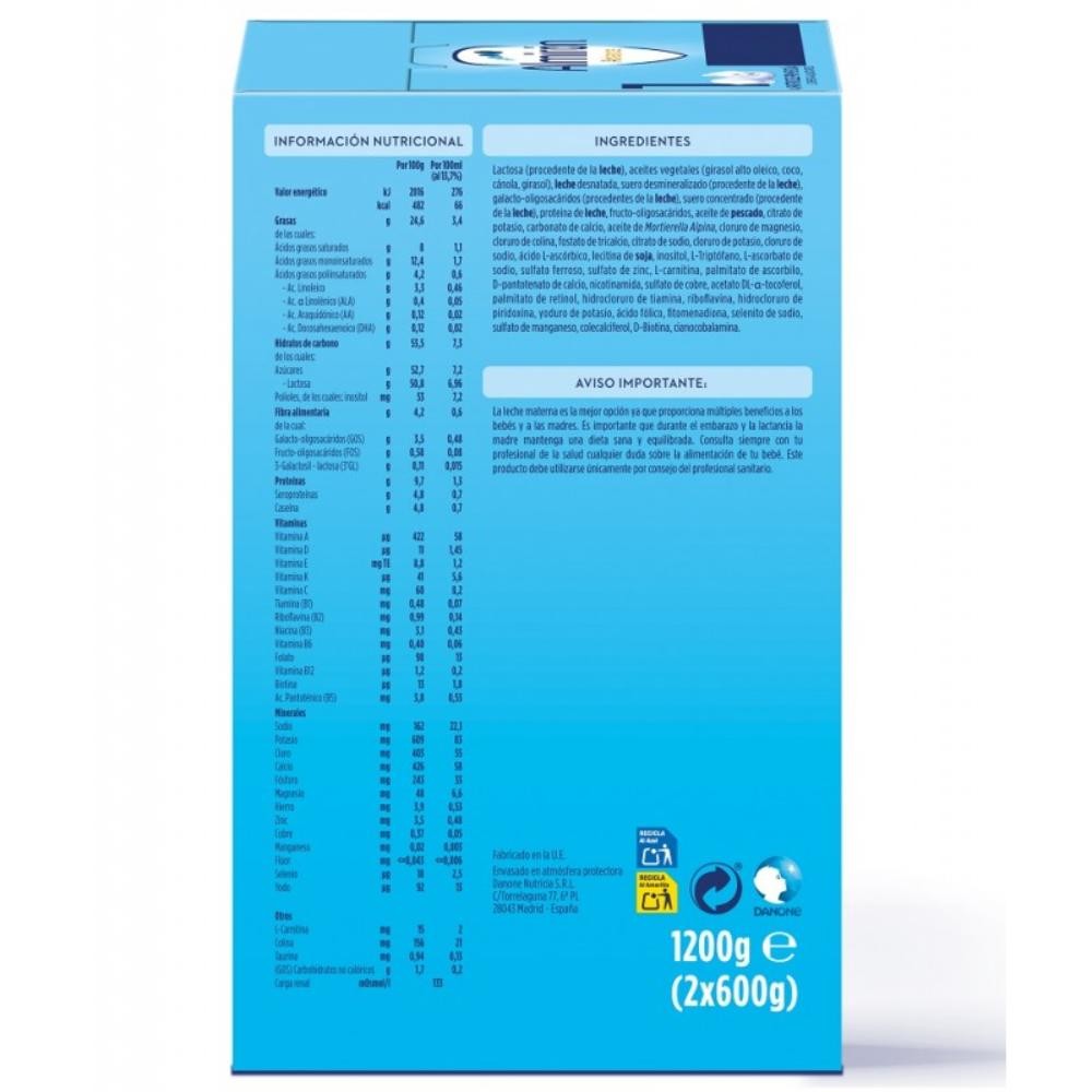 ALMIRÓN Advance 1 con Pronutra Leche para Lactantes Pack 3x1200gr