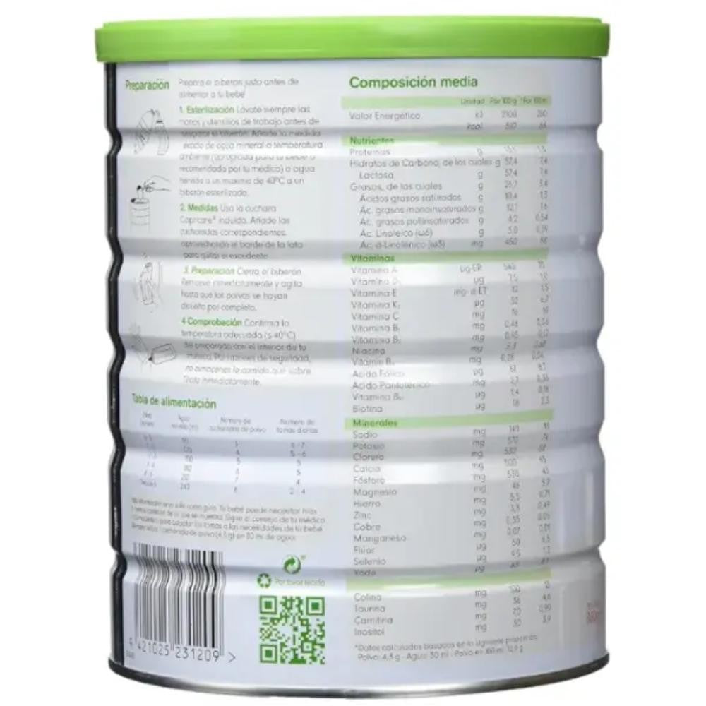 CAPRICARE 1 Leche para Lactantes a base de Leche de Cabra 800gr Nueva Formula-2