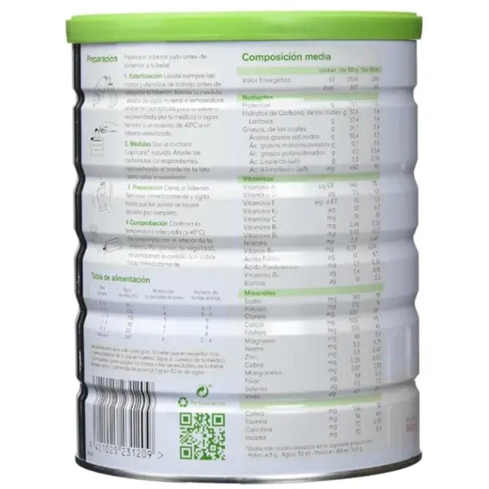 CAPRICARE 1 Leche para Lactantes a base de Leche de Cabra 800gr Nueva Formula-2