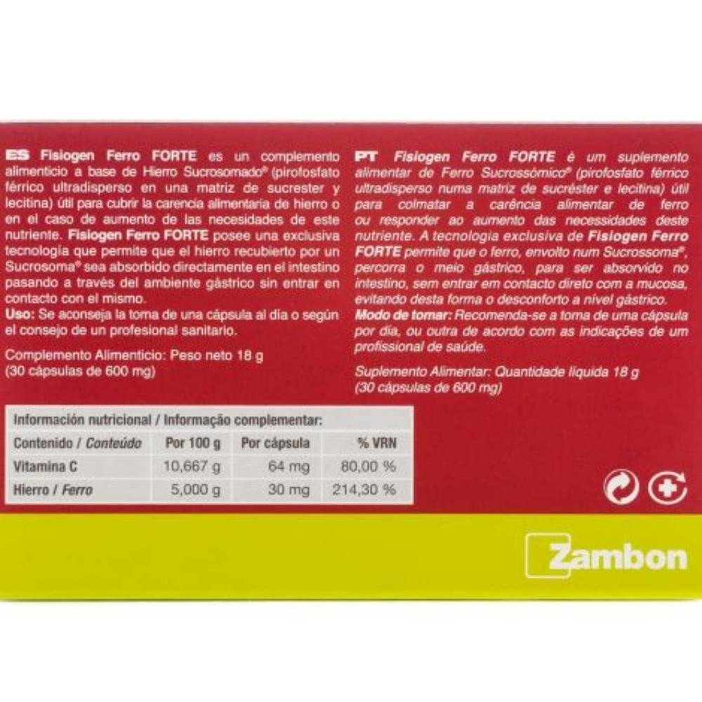 FISIOGEN Ferro Forte 30 Cápsulas-2
