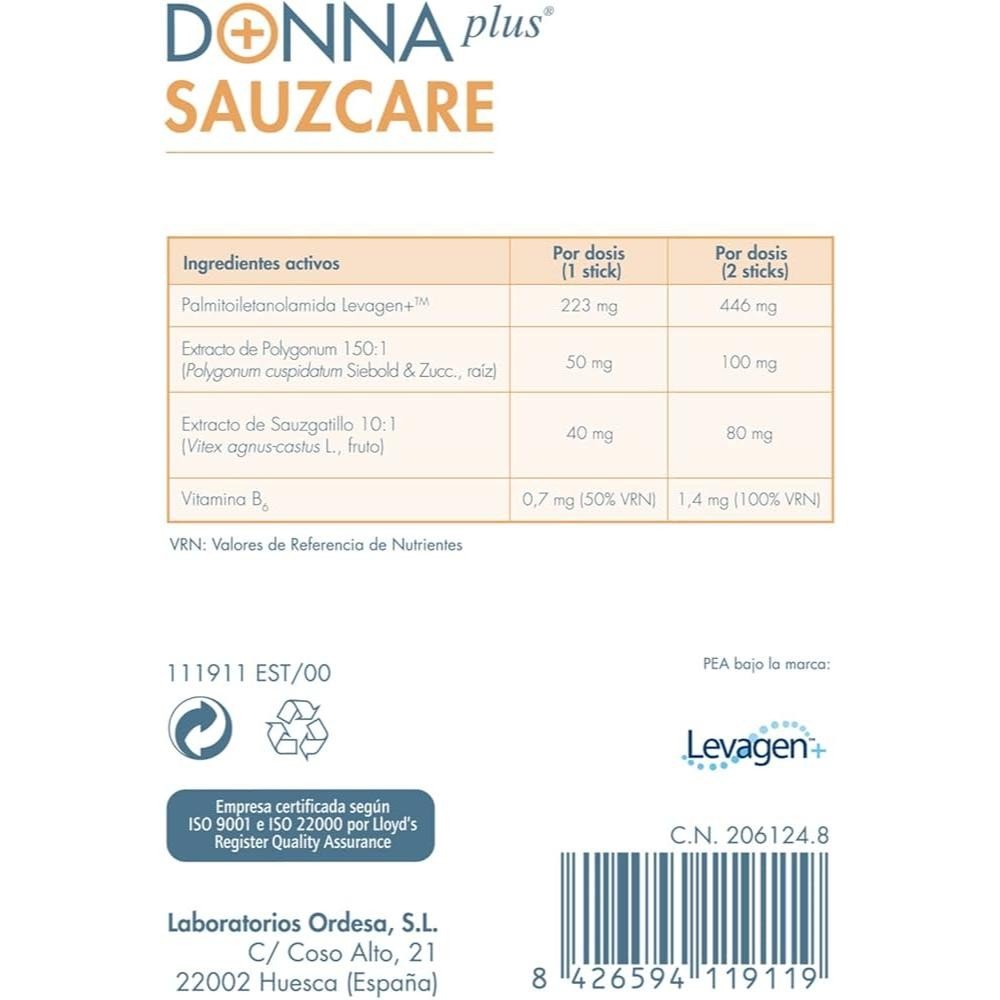 Donna Plus Sauzcare Complemento Alimenticio Bienestar Menstrual 12 Sticks-2