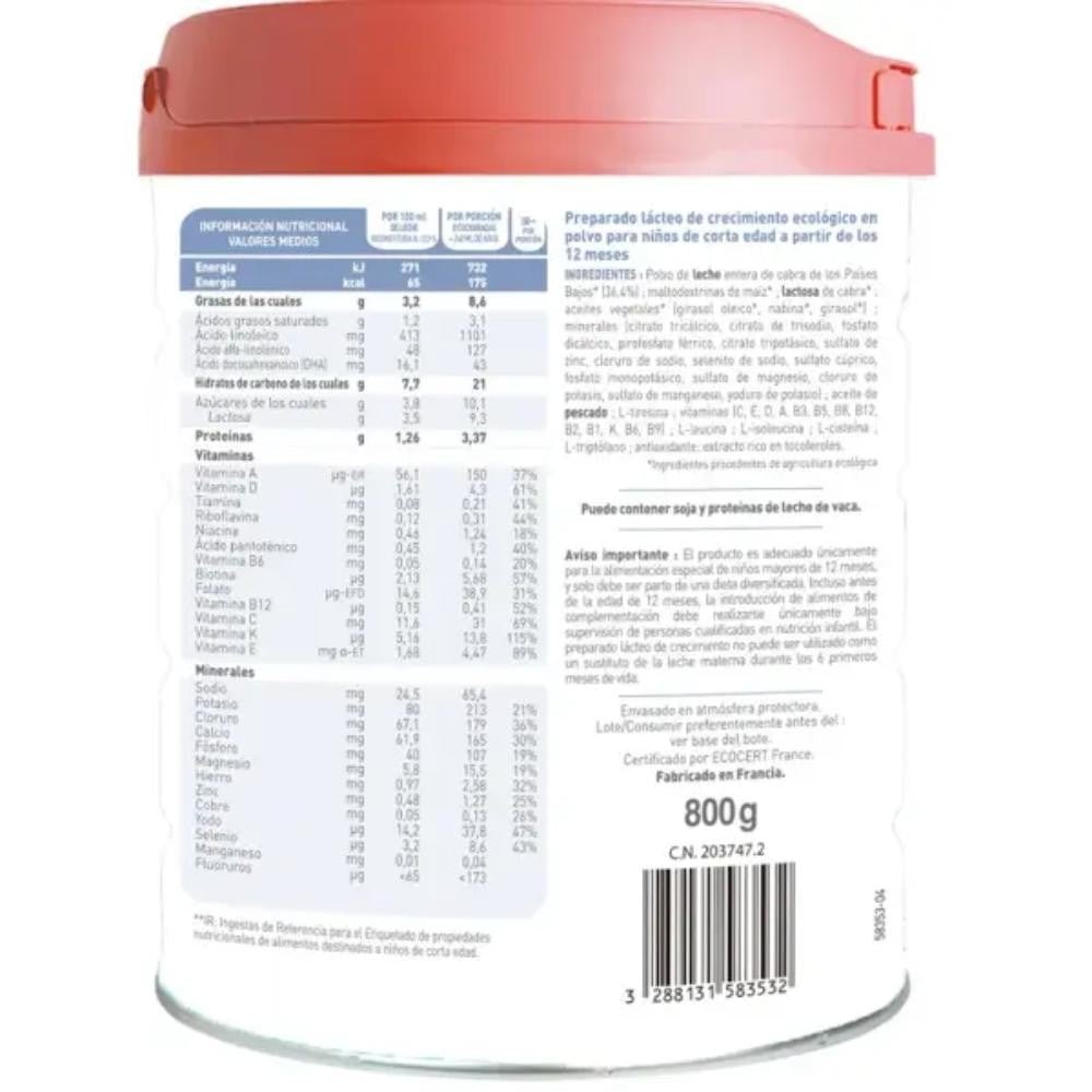 BABYBIO Caprea 3 Leche de Cabra de Crecimiento +12m 800g-2