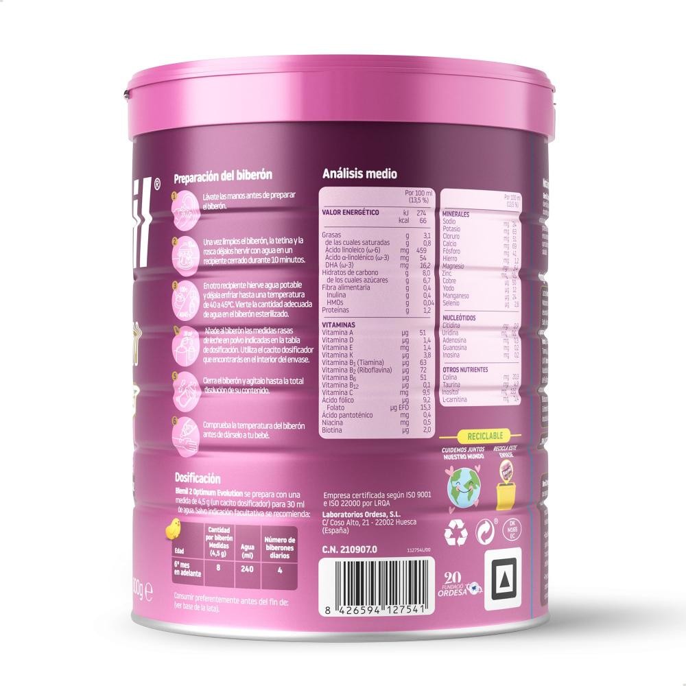 BLEMIL 2 Optimum Evolution Leche de Continuación 6x800g-3