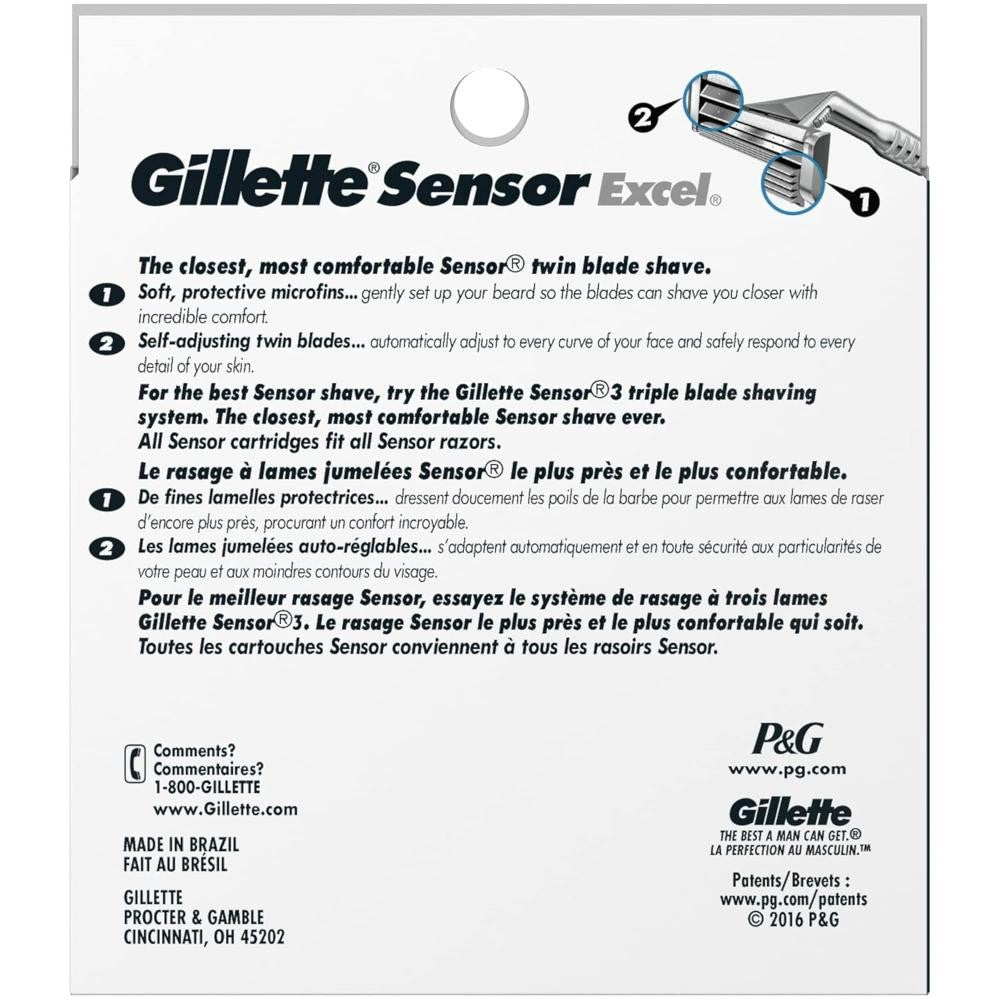 Gillette Sensor Excel Cargador 5 Recambios-2