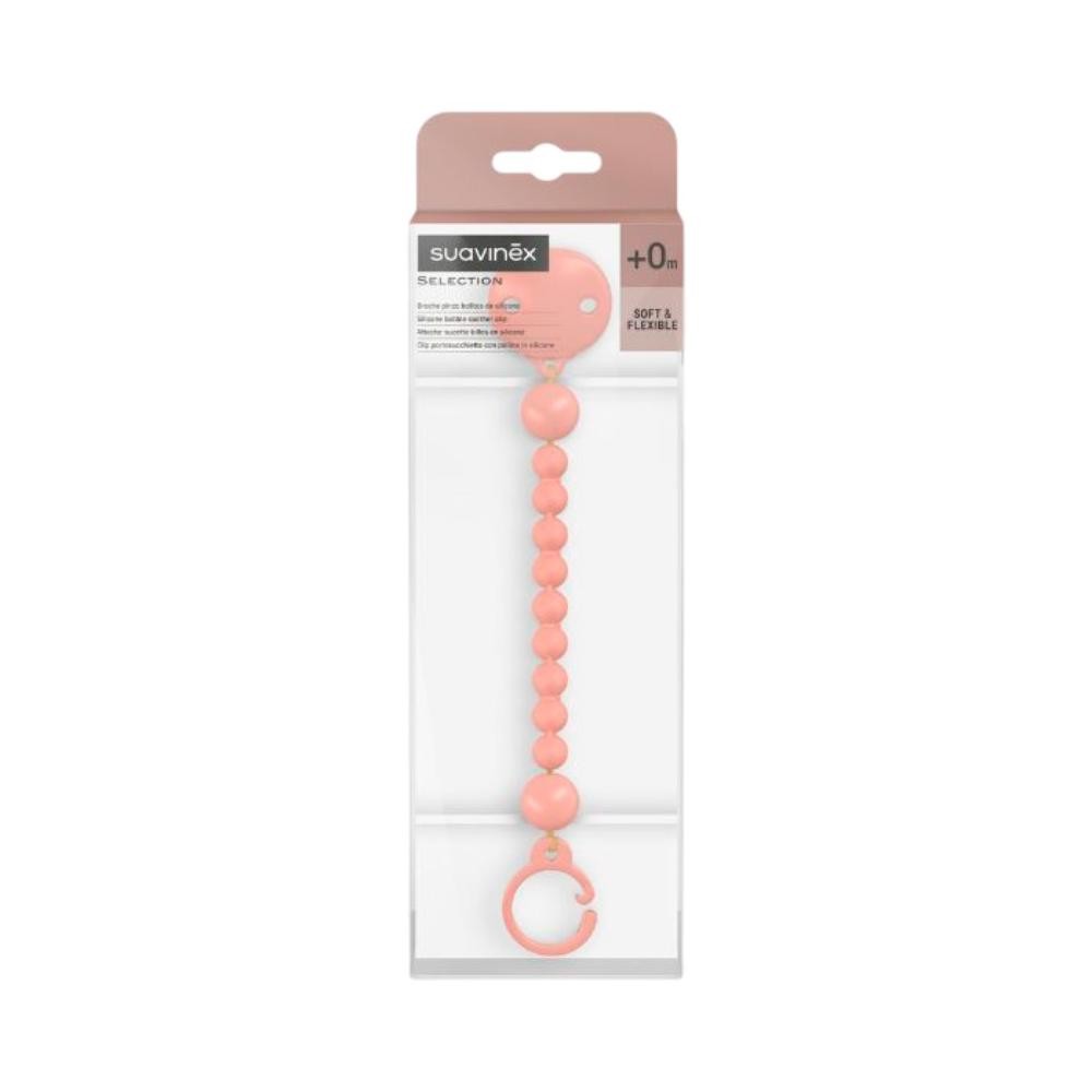 SUAVINEX Broche Pinza Bolitas de Silicona Salmón 1 ud-2