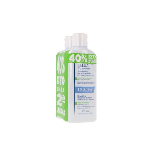 Ducray Kelual Squanorm Champú Caspa Grasa Duplo 2x400 ml-1